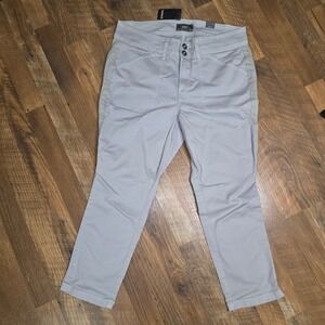 Torrid Aviator Skinny Pants 12 Gray Mid Rise Stretch Twill Side Stripe NEW